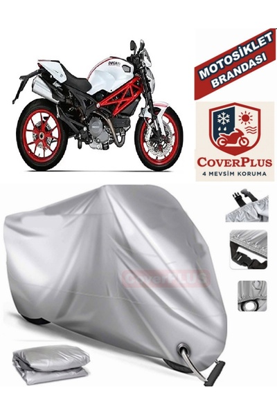 MotoEN قماش القنب المتوافق مع القفل الرمادي لدراجة Ducati Monster 796 خيمة غط...