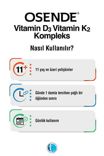 Osende D3K2 Kompleks Damla 20 ml Vitamin D Vitamin K2 MK-7 MK-4