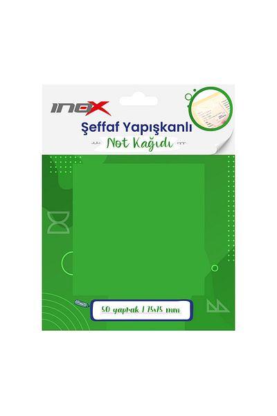 VİVA Inox Transparent Adhesive Note Paper 75X75 Green 50's