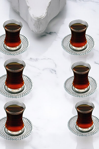 Home طبق شاي لورين زجاج 6 قطع 12 سم