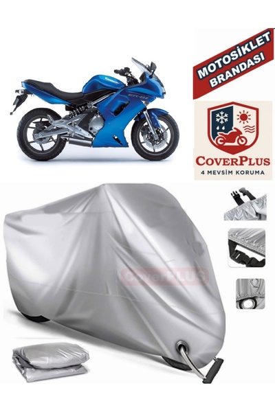 MotoEN Gray Lock Compatible Motor Tarpaulin Kawasaki Er-6 F Motorcycle Tarpau...