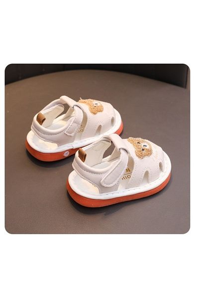 Superbaby Sandalute ivoire cu piuitoare - Bear family
