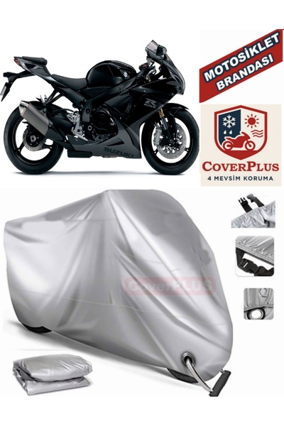 MotoEN Gray Lock Compatible Motor Tarpaulin for Suzuki Gsx-R 750 Srad Motorcy...