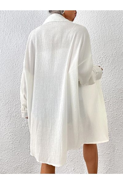 Know Weißes Oversize-Longshirt für Damen