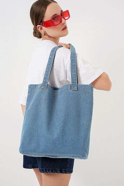 Bigdart Geantă de umăr din denim pentru femei 010184   - Albastru