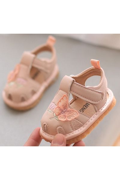 Superbaby Sandalute roz cu piuitoare - Fluturas