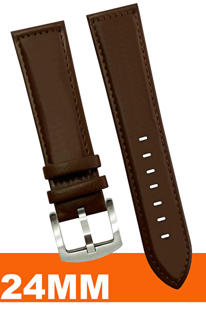 COBRA 24mm Fossil-Welder-Casio-Seiko-Omega-Armani Saat Uyumlu Deri Saat Kordo...