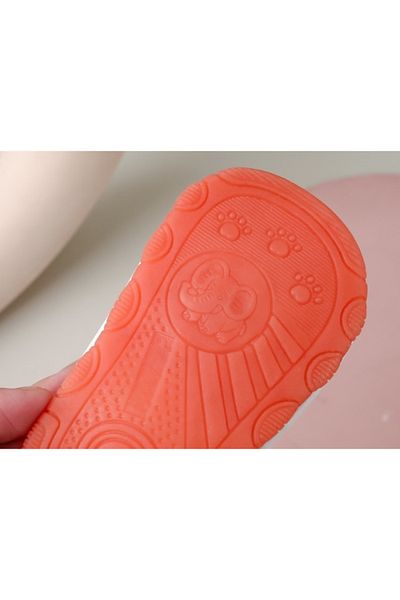 Superbaby Cream sandals with squeakers and LED teddy bear