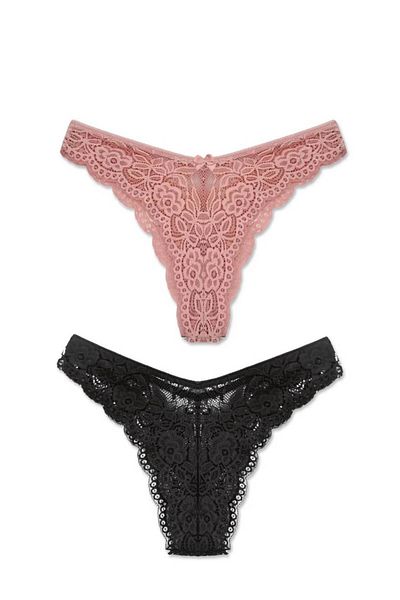 GECKO COLLECTION Chiloți brazilian din dantelă 2 buc