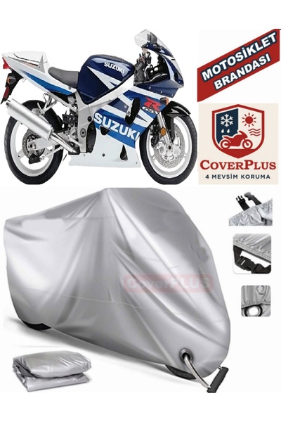 MotoEN Gray Lock Compatible Motor Tarpaulin for Suzuki Gsx-R 600 Srad Motorcy...