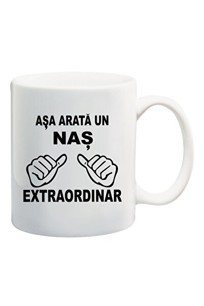 OEM Cană albă personalizată „Nas Extraordinar”, INOVATIX®. 330ml