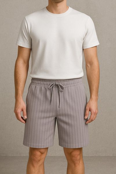 Altamira Men's Smoke Gray Zr Crepe Patch Shorts