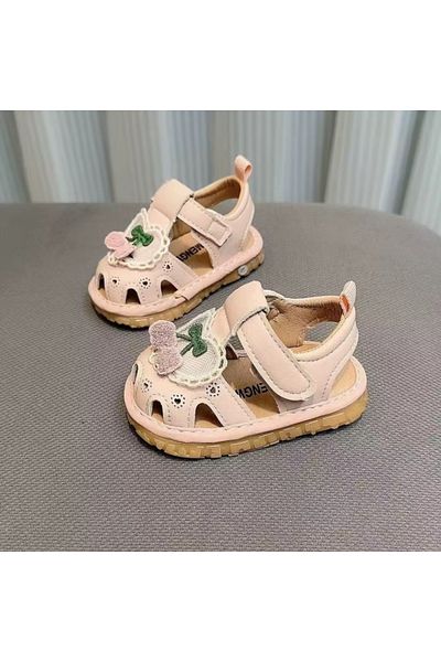 Superbaby Sandalute roz pudra cu piuitoare - Cirese