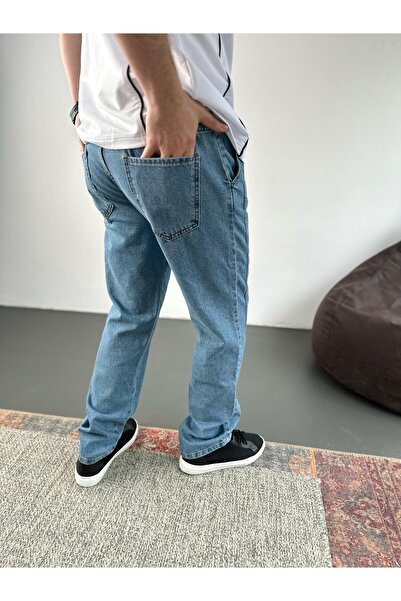 tiggirmoda Pantaloni largi din denim cu talie elastică