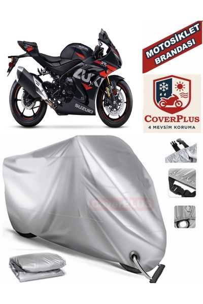 MotoEN Gray Lock Compatible Motor Tarpaulin Suzuki Gsx-R 1000 Motorcycle Tarp...