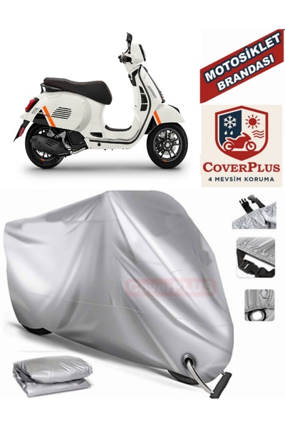 MotoEN Gray Lock Compatible Motor Tarpaulin Vespa Gts 125 Supertech Motorcycl...