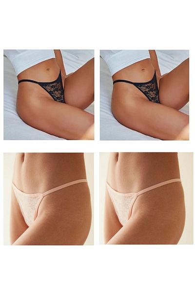 yokyokcollection Στριγκάκι Δαντέλα Σχοινί Ελαστικό Γυναικείο Εσώρουχο 4 Τεμάχια