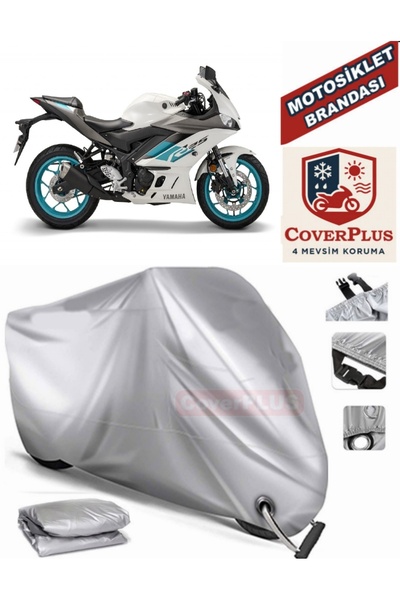 MotoEN Gray Lock Compatible Motor Tarpaulin Yamaha Yzf R25 Abs Motorcycle Tar...