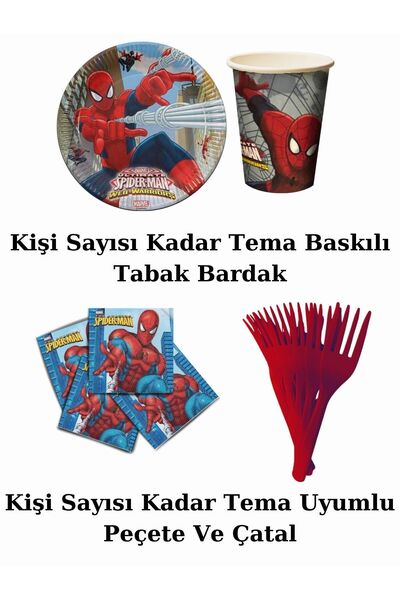 SPIDERMAN Σετ διακοσμητικών ειδών για πάρτι γενεθλίων Spiderman για 16 άτομα