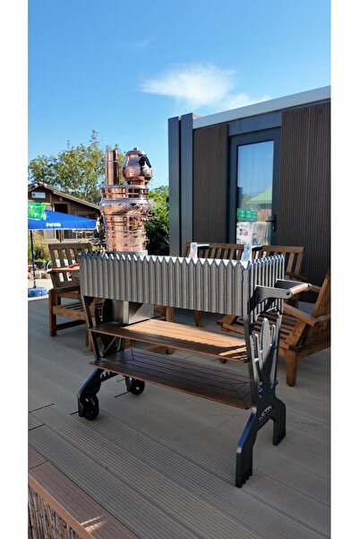 Kral Alüminyum Döküm Gövde Bakır Semaverli Mangal