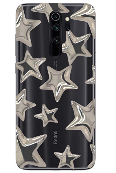 WANNA PROTECT Xiaomi Redmi Note 8 Pro Şeffaf Stars Desenli Silikon Telefon Kı...