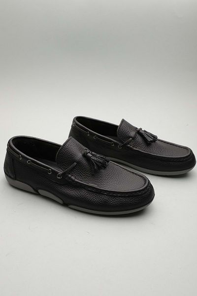 Gondol Loafer clasic pentru bărbați din piele naturală negru 40 ttx. 601163