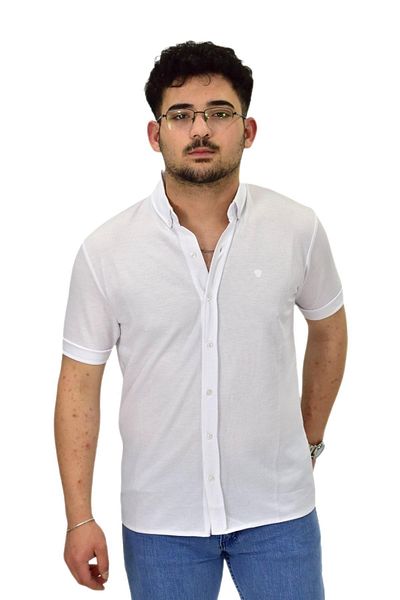 DYNAMO Tricou cu nasturi cu guler de cămașă pentru bărbați BGL-ST04525