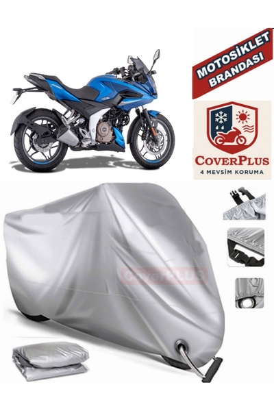 MotoEN Gray Lock Compatible Motor Tarpaulin Bajaj Pulsar F 250 Motorcycle Tar...