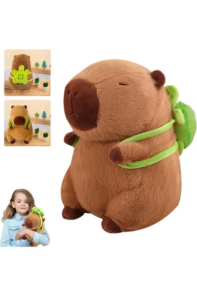 ABYZ Capybara plus 23cm maro cu ghiozdan jucarie simpatica pentru copii cadou ideal
