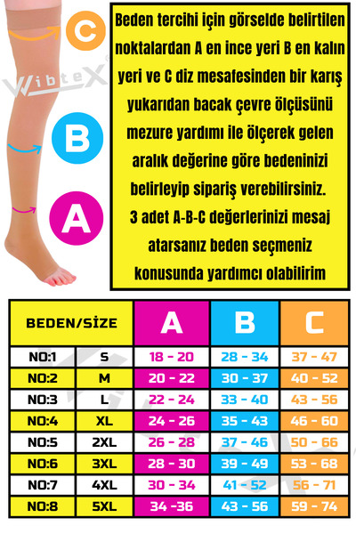 WibteX Diz Üstü Variss Çorabı Orta Basınç Burnu Açık (TEN RENGİ) (ÇİFT BACAK)