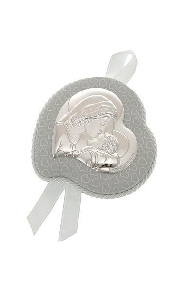 GiftExpress Iconita inima Maria cu pruncul argintata