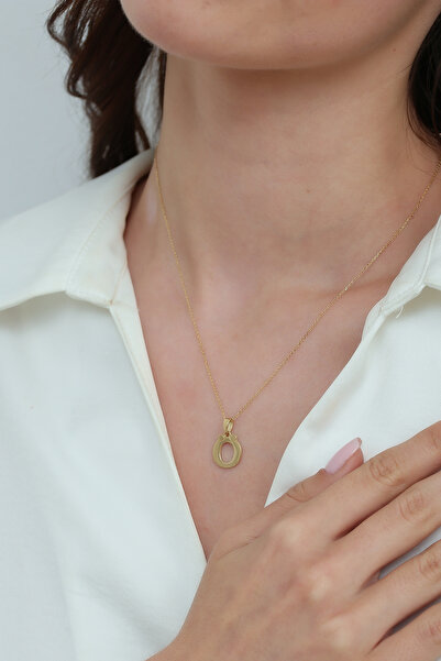 Altınkesesi 14 Ayar Altın Düz Harf Kolye Ucu (Ö)