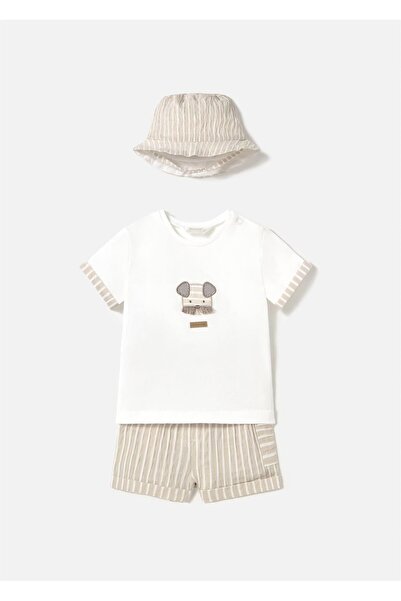 MAYORAL طقم شورت تي شيرت وقبعة بيبي بوي بيج 1201