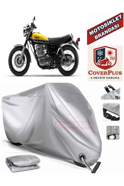 MotoEN Gray Lock Compatible Motor Tarpaulin Yamaha Sr 500 Motorcycle Tarpauli...