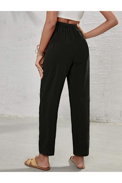 night blue French High Pant-Dark Khaki