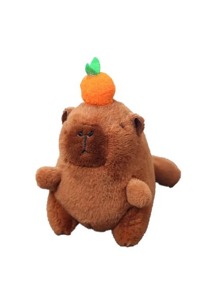 ABYZ Adorable Capybara Plush Toy, With A Pumpkin, For Children Over 3 Years Old,24cm Brown, Perfect Gift