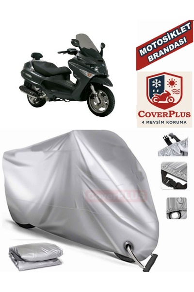 MotoEN قماش القنب المتوافق مع القفل الرمادي لبياجيو X Evo 400 خيمة غطاء القما...