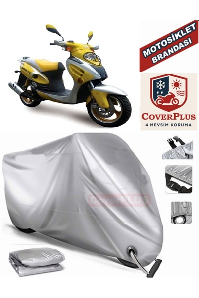 MotoEN Gray Lock Compatible Motor Tarpaulin Mondial 150 Rr Motorcycle Tarpaul...