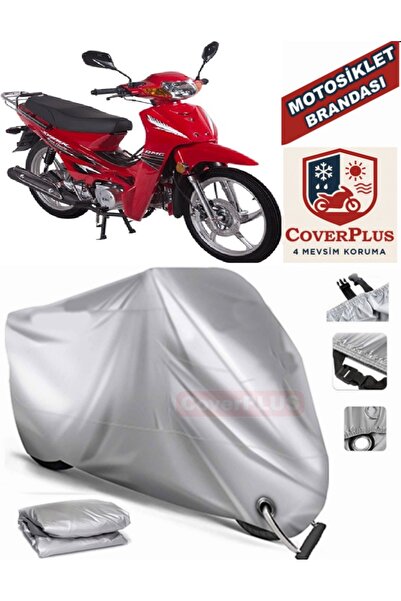 CoverPlus Gri Kilit Uyumlu Motor Brandası Ramzey RMZ Cup 100 Motorsiklet Bran...
