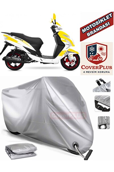 MotoEN Gray Lock Compatible Motor Tarpaulin Yuki Yb 150 Jumbo Motorcycle Tarp...