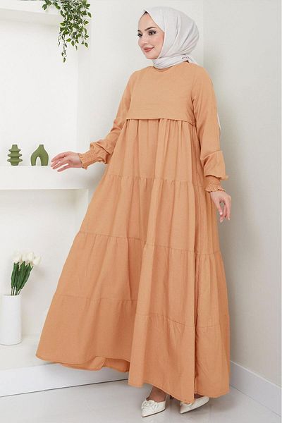 hafsamina Layered Dress Salmon Hm2172