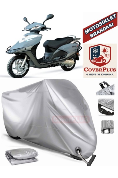 MotoEN Gray Lock Compatible Motor Tarpaulin Arora Special 125 Motorcycle Tarp...