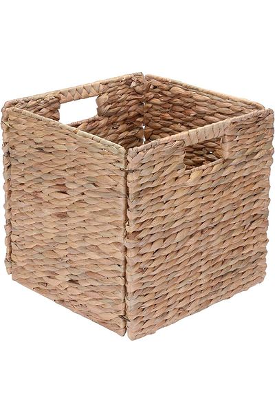 Bahçem Decorative Natural Water Hyacinth / Seagrass Wicker Basket 32X32X32 cm