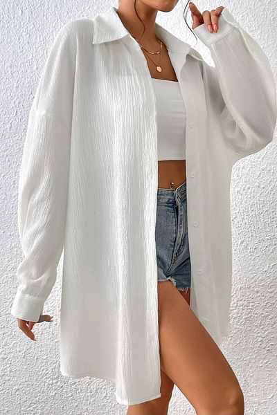 Know Weißes Oversize-Longshirt für Damen