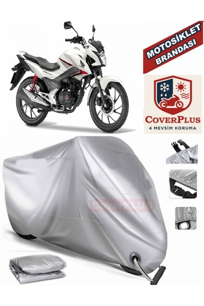 MotoEN Gray Lock Compatible Motor Tarpaulin Honda Cb 125 F Motorcycle Tarpaul...