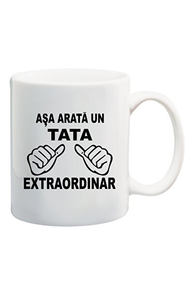 OEM Cană albă personalizată „Tată extraordinar”, INOVATIX®. 330ml