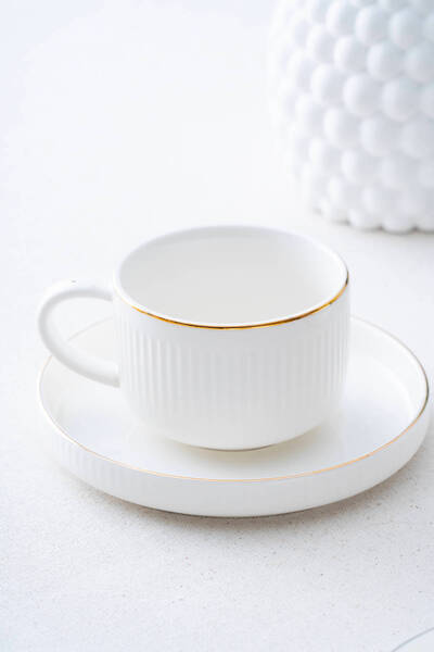 ACAR Kngstn 12 Parça 6 Kişilik Çay Fincan Takımı - 210 ml