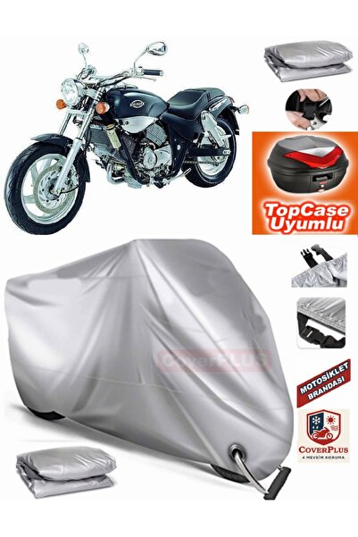 MotoEN Gray Lock Compatible Kymco Venox 250 Tarpaulin Topcase Rear Bag Compat...