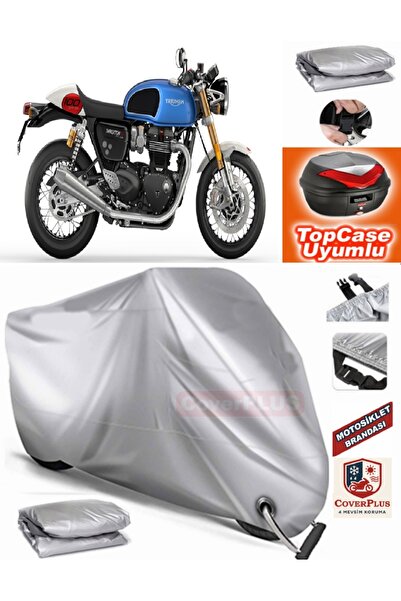 MotoEN Gray Lock Compatible Triumph Thruxton Rs Tarpaulin Topcase Rear Bag Co...