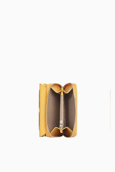CENGİZ PAKEL Cengiz Pakel Small Size Patterned Magnetic Women's Wallet/Portfolio – 65294 - Mustard